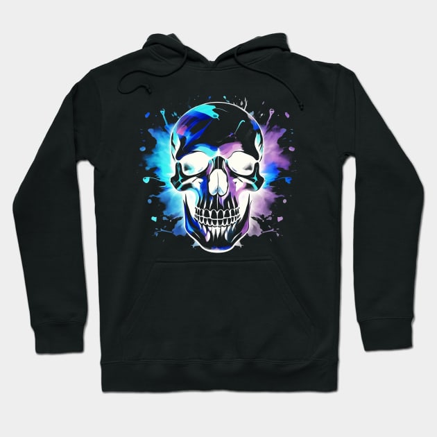 psychedelic skull Hoodie by Rusty Lynx Design